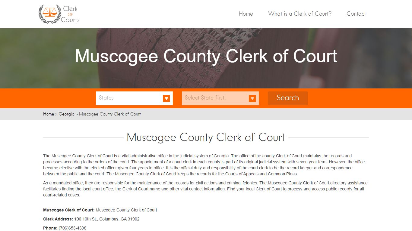 Muscogee County Clerk of Court