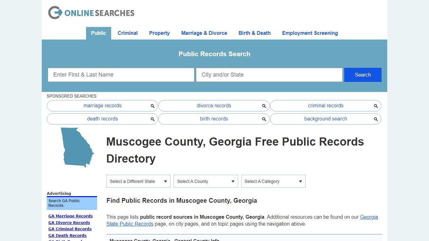 Muscogee County, Georgia Public Records Directory